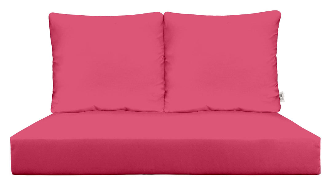 Sunbrella Canvas Hot Pink Deep Seating Pillow Back Loveseat Cushion Set - RSH Decor
