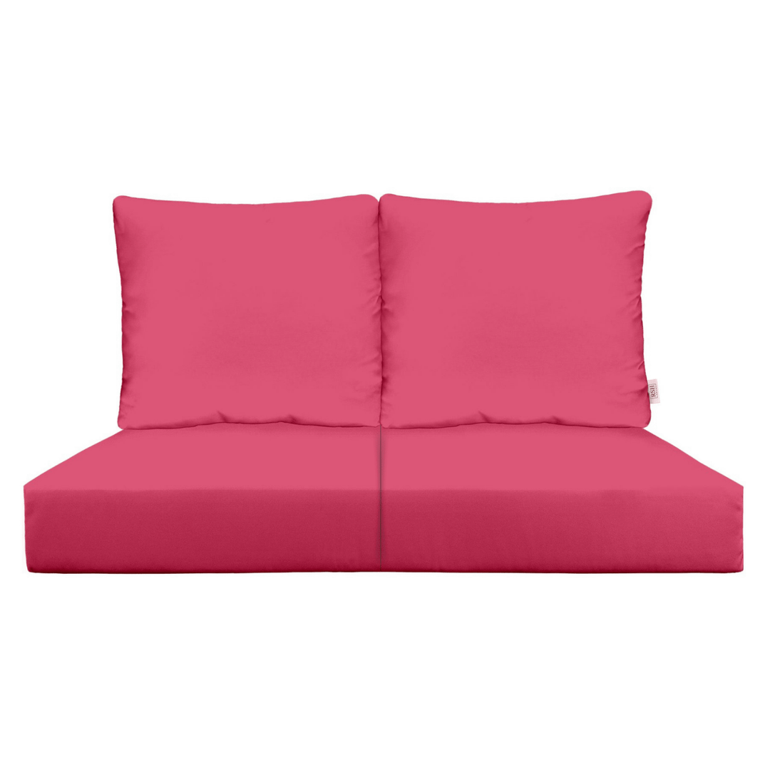 Sunbrella Canvas Hot Pink Deep Seating Pillow Back Loveseat Cushion Set - RSH Decor
