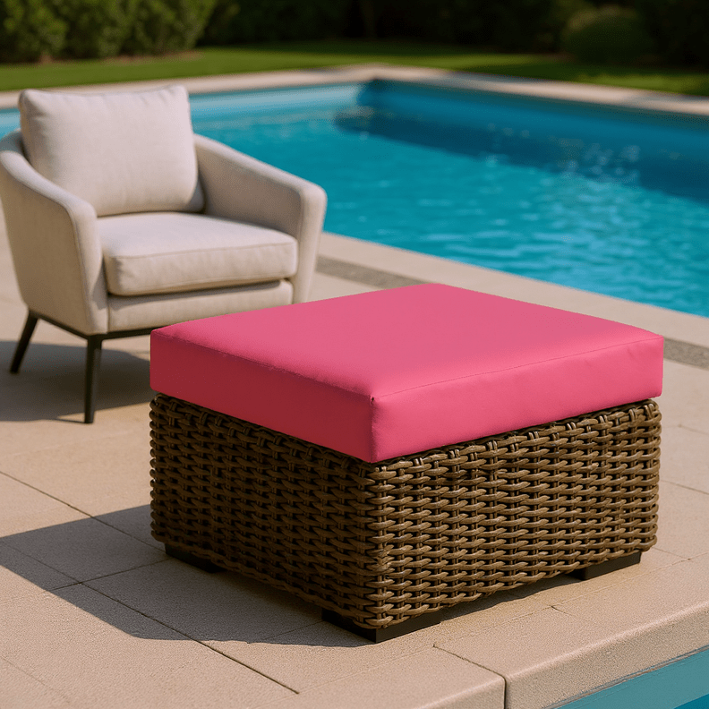 Sunbrella Canvas Hot Pink Foam Ottoman Replacement Cushion - RSH Decor