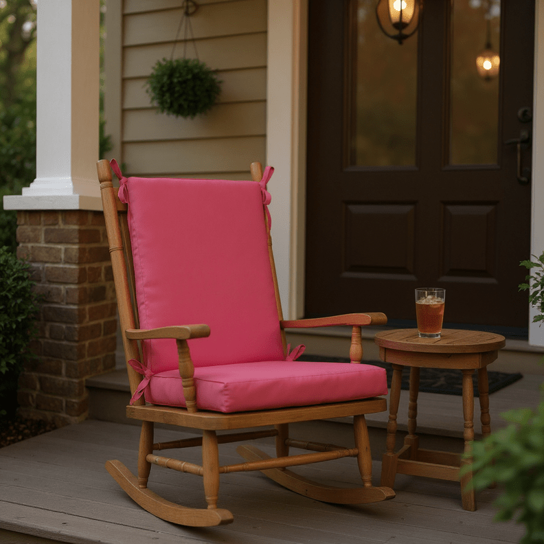 Sunbrella Canvas Hot Pink Foam Rocker Rocking Chair Cushions - RSH Decor