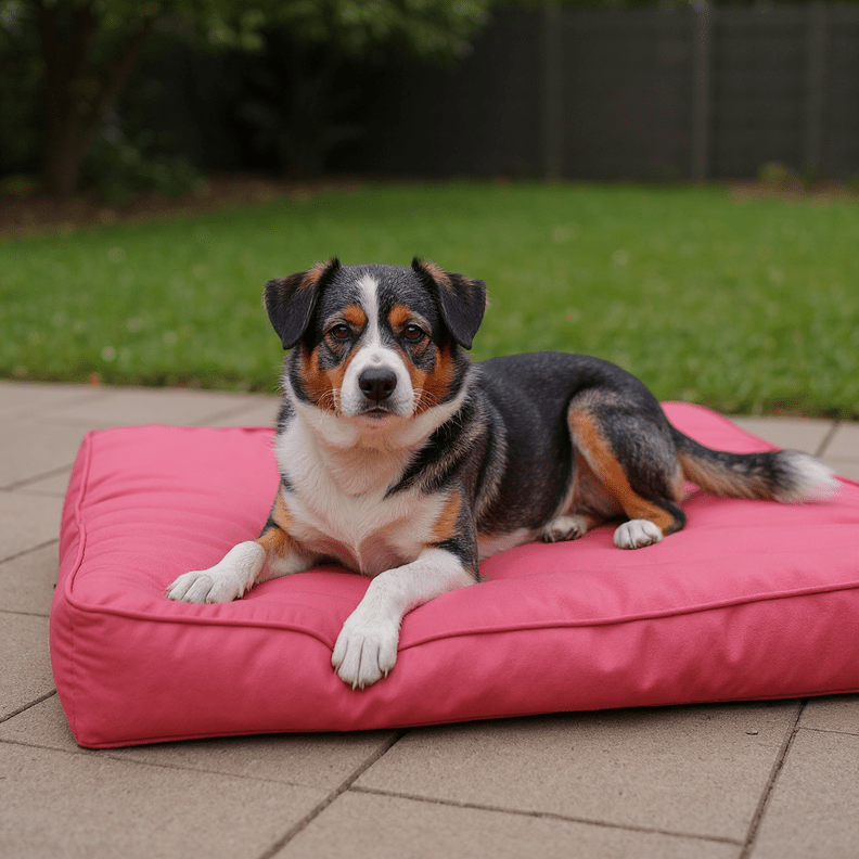 Sunbrella Canvas Hot Pink Luxury Outdoor Foam Dog Bed - RSH Decor