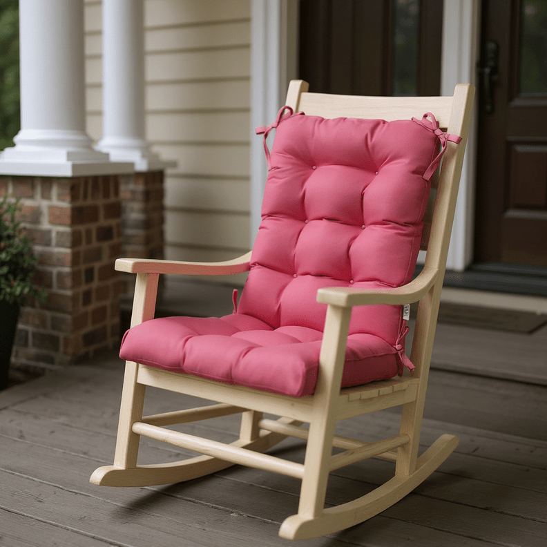 Sunbrella Canvas Hot Pink Rocking Chair Cushion - Main Image