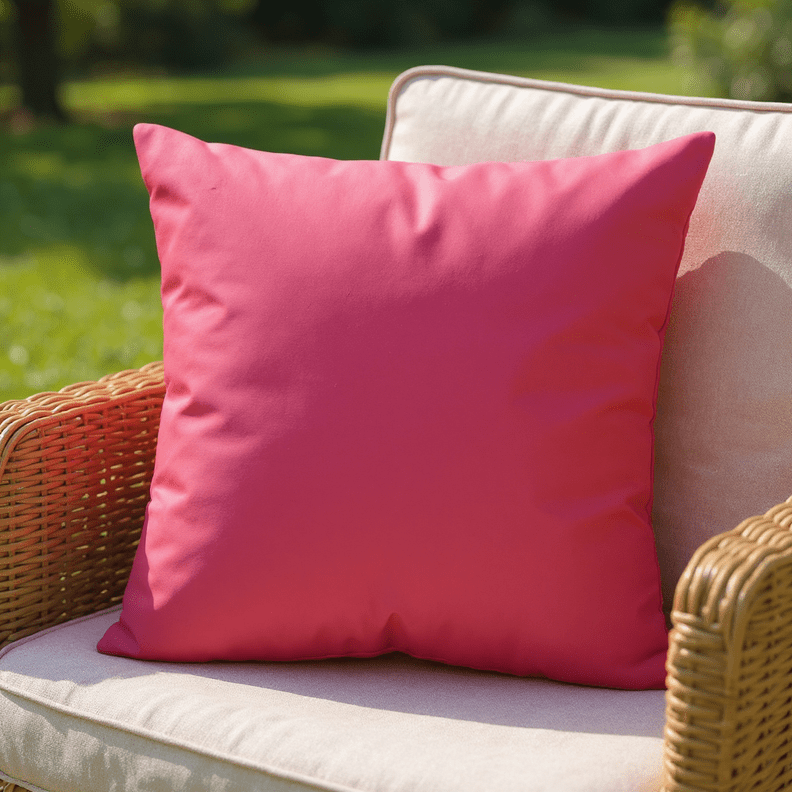 Sunbrella Canvas Hot Pink Square Throw Pillow - RSH Decor
