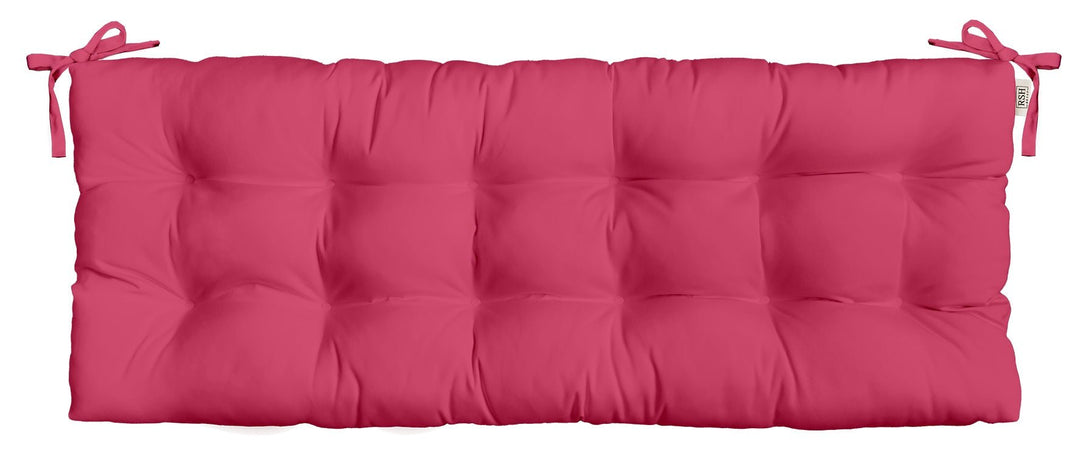 Sunbrella Canvas Hot Pink Tufted Bench Cushion with Ties - RSH Decor