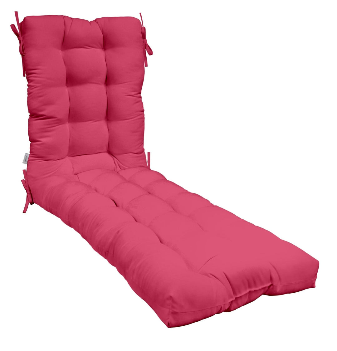 Sunbrella Canvas Hot Pink Tufted Chaise Lounge Chair Cushion - RSH Decor