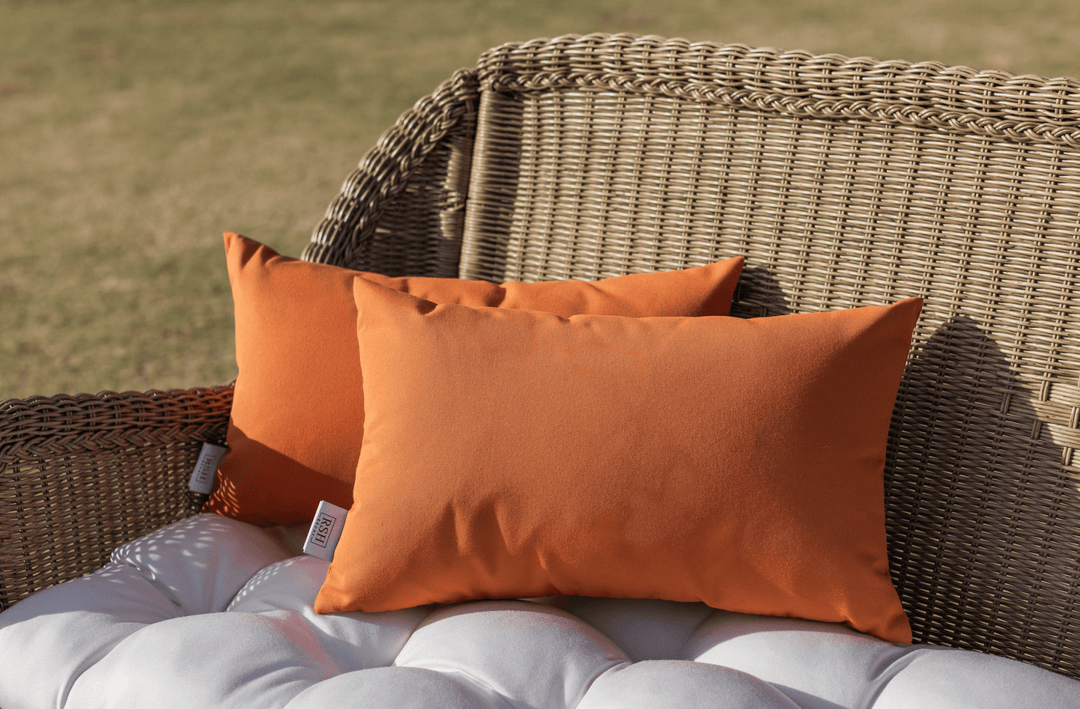 Sunbrella Canvas Oranges Lumbar Throw Pillow - RSH Decor