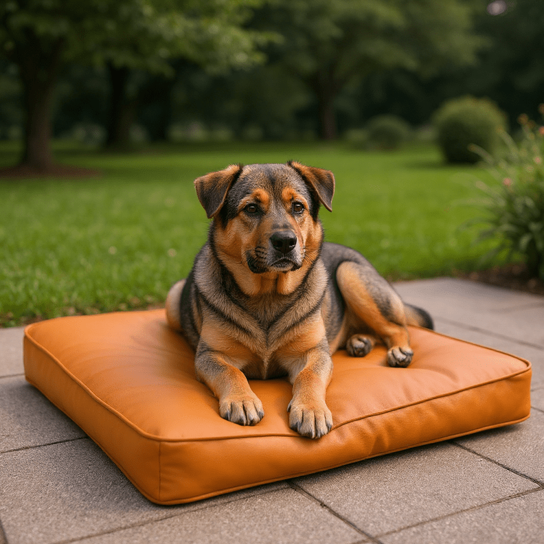 Sunbrella Canvas Oranges Outdoor Foam Luxury Pet Bed - RSH Decor