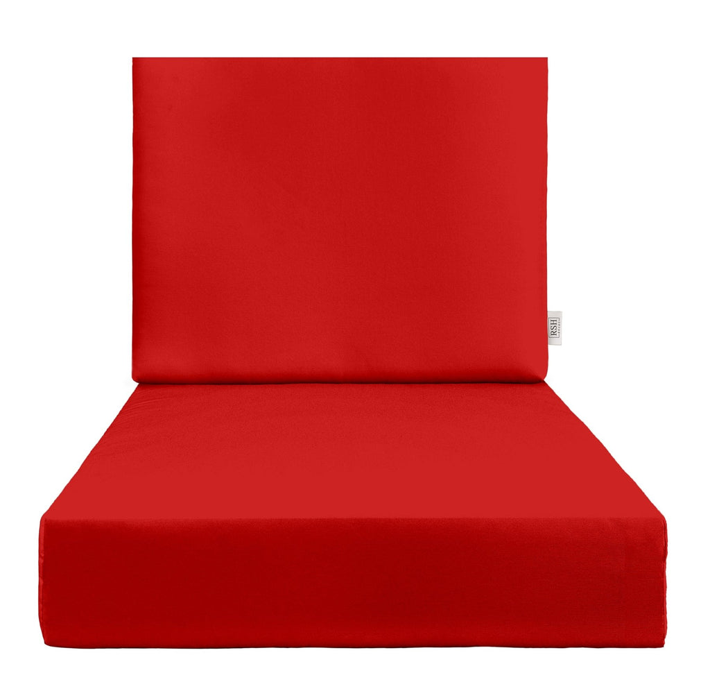Sunbrella Canvas Reds Deep Seating Foam Back Chair Cushion Set