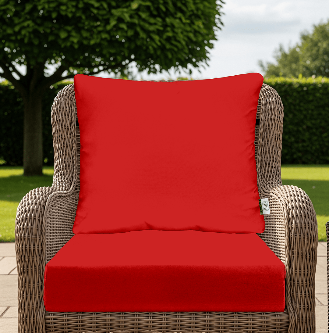 Sunbrella Canvas Reds Deep Seating Pillow Back Chair Cushion Set - RSH Decor