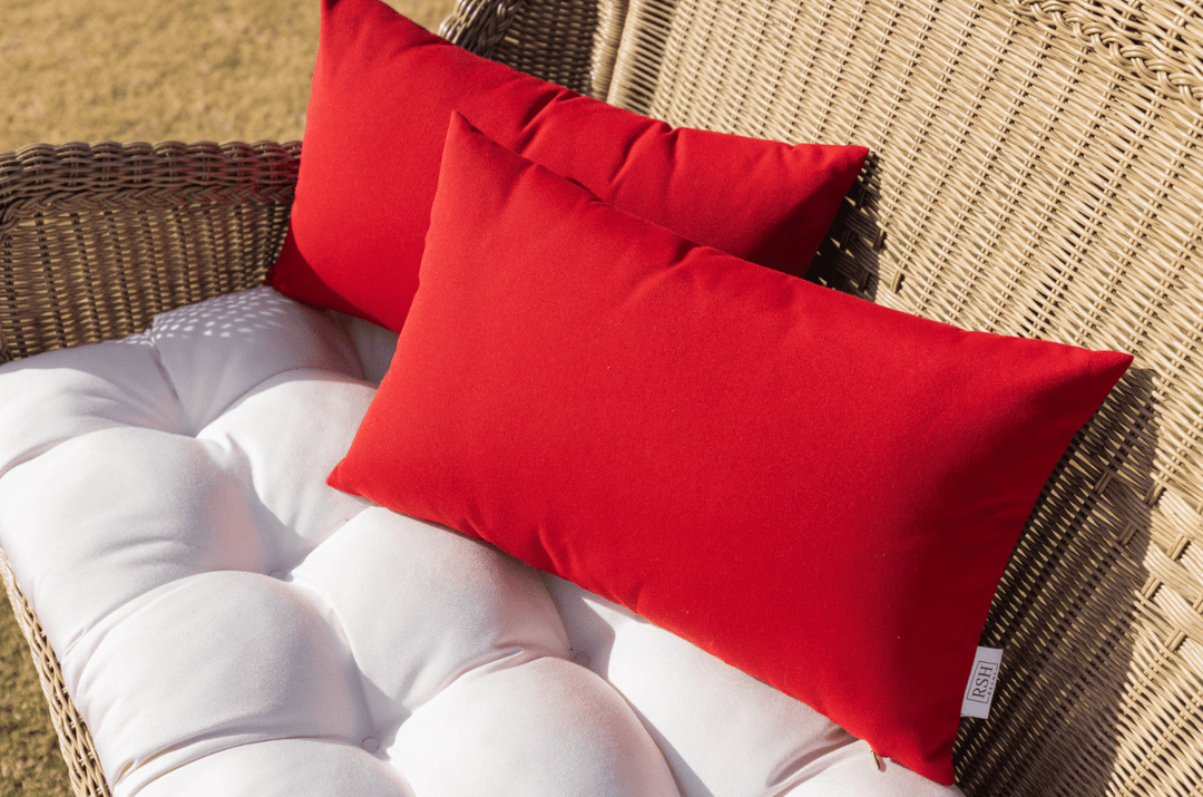 Sunbrella Canvas Reds Lumbar Throw Pillow - RSH Decor