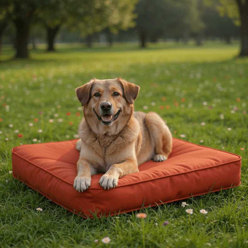 Sunbrella Canvas Reds Outdoor Foam Luxury Pet Bed - RSH Decor
