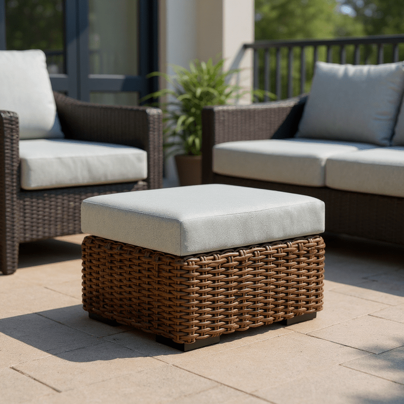 Sunbrella Cast Greens & Blues Foam Ottoman Replacement Cushion - RSH Decor