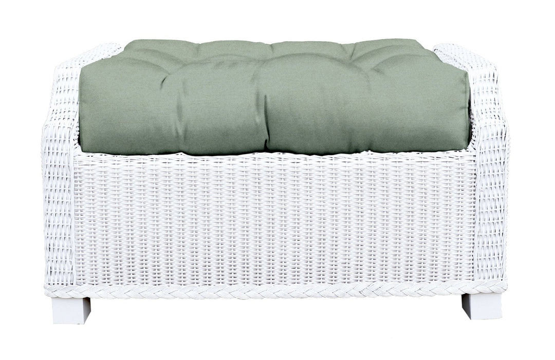 Sunbrella Cast Greens & Blues Tufted Ottoman Replacement Cushion - RSH Decor
