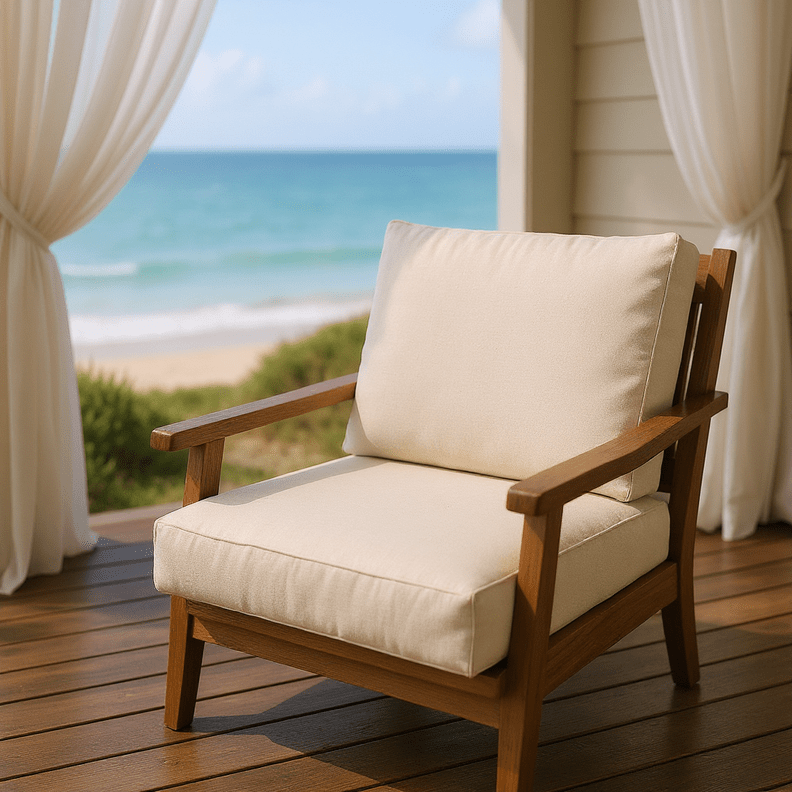 Sunbrella Cast Neutrals Deep Seating Foam Back Chair Cushion Set - RSH Decor