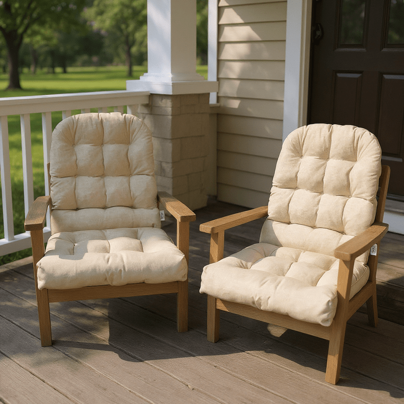 Sunbrella Cast Neutrals Tufted Adirondack Chair Cushion - RSH Decor