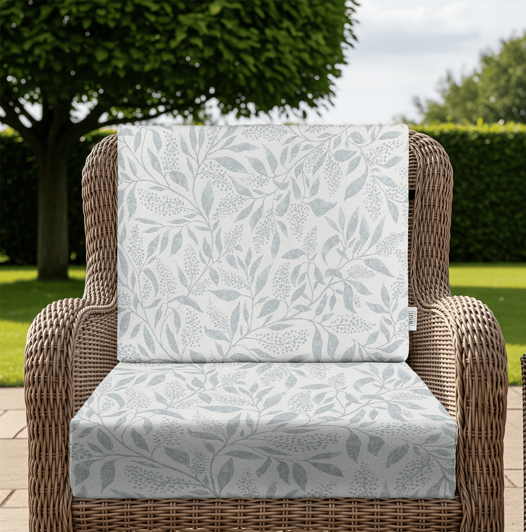 Sunbrella Designer Fusion Blues Deep Seating Foam Back Chair Cushion Set - RSH Decor