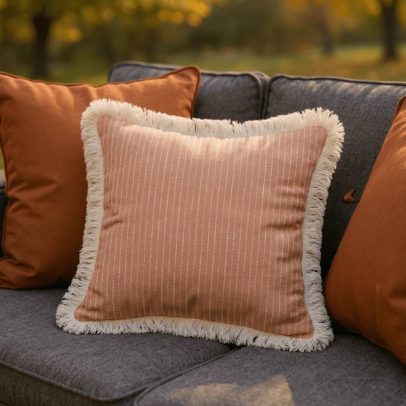 Sunbrella Designer Fusion Fringe Square Throw Pillows - RSH Decor