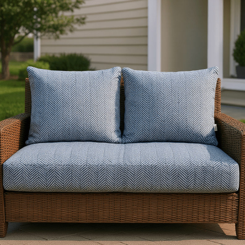Sunbrella Designer Fusion Posh Deep Seating Pillow Back Loveseat Cushion Set - RSH Decor
