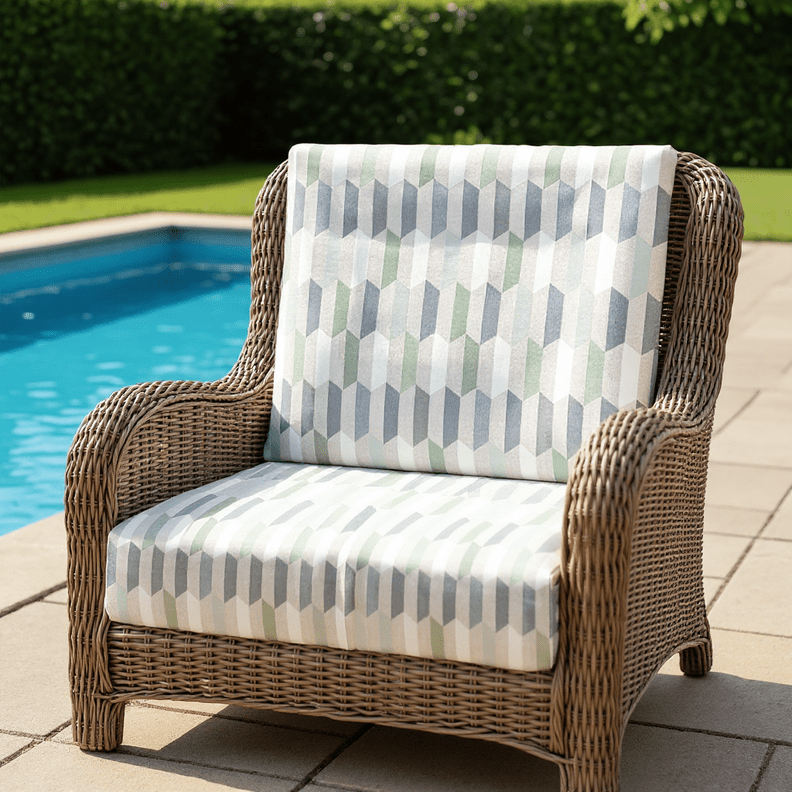 Sunbrella Designer Fusion Precise Spring Deep Seating Foam Back Chair Cushion Set - RSH Decor