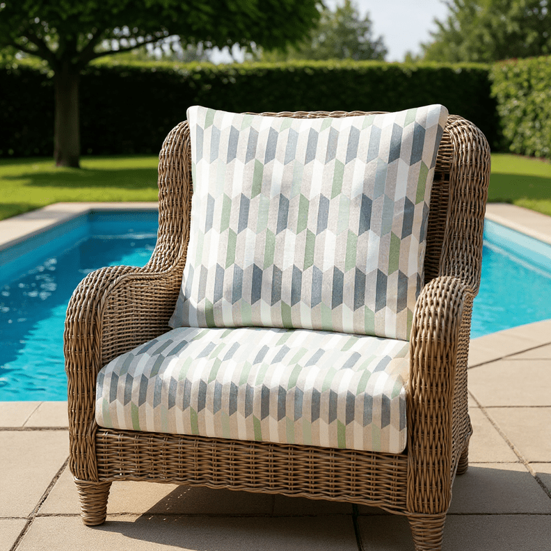 Sunbrella Designer Fusion Precise Spring Deep Seating Pillow Back Chair Cushion Set - RSH Decor