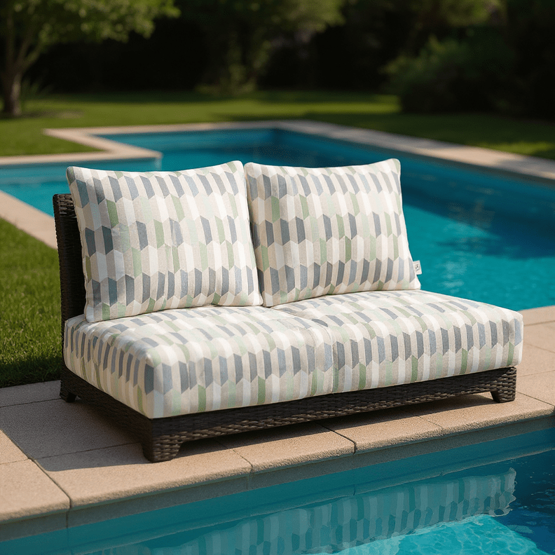 Sunbrella Designer Fusion Precise Spring Deep Seating Pillow Back Loveseat Cushion Set - RSH Decor