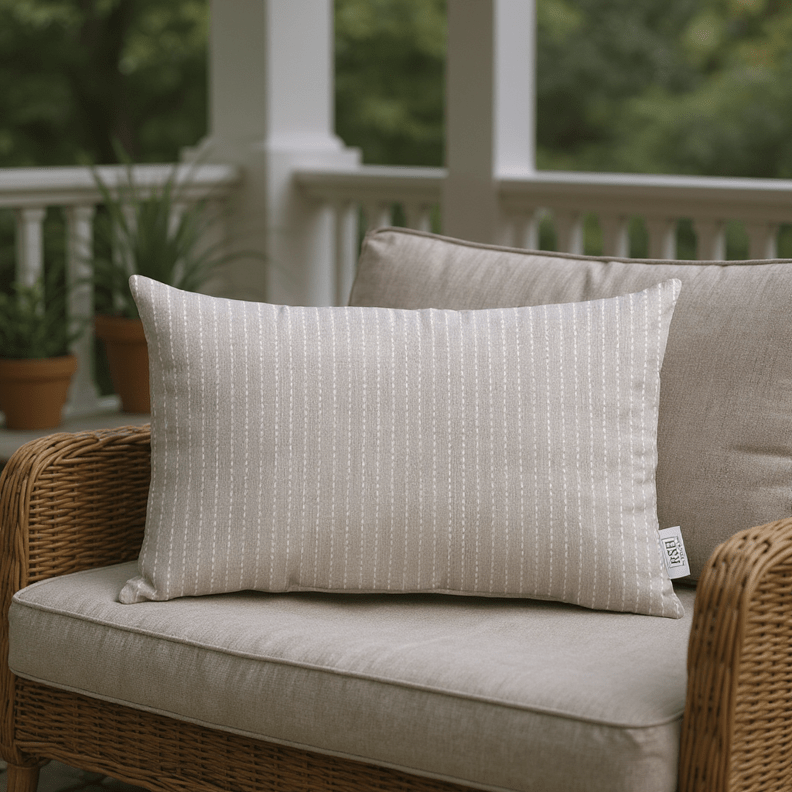 Sunbrella Designer Fusion Trail Corded Lumbar Throw Pillow - RSH Decor