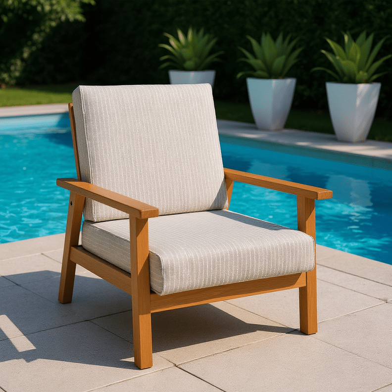 Sunbrella Designer Fusion Trail Deep Seating Foam Back Chair Cushion Set - RSH Decor