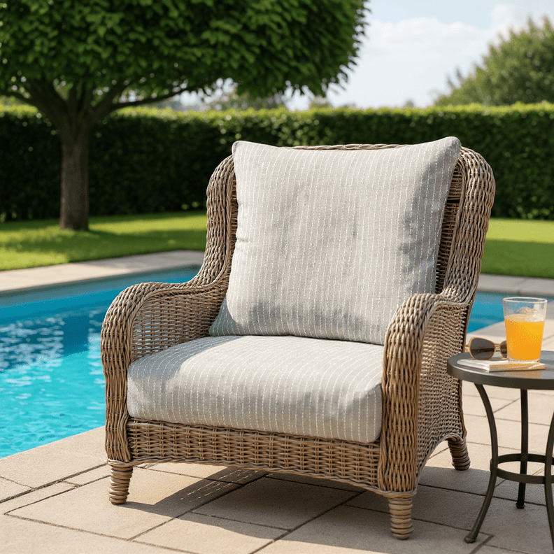 Sunbrella Designer Fusion Trail Deep Seating Pillow Back Chair Cushion Set - RSH Decor