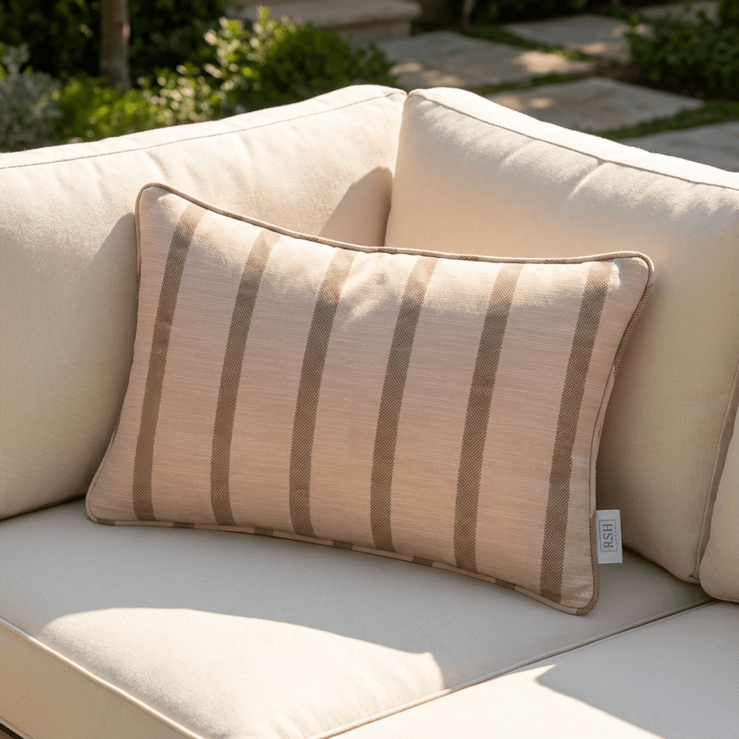 Sunbrella Designer Unwind Stripes Lumbar Throw Pillow - RSH Decor