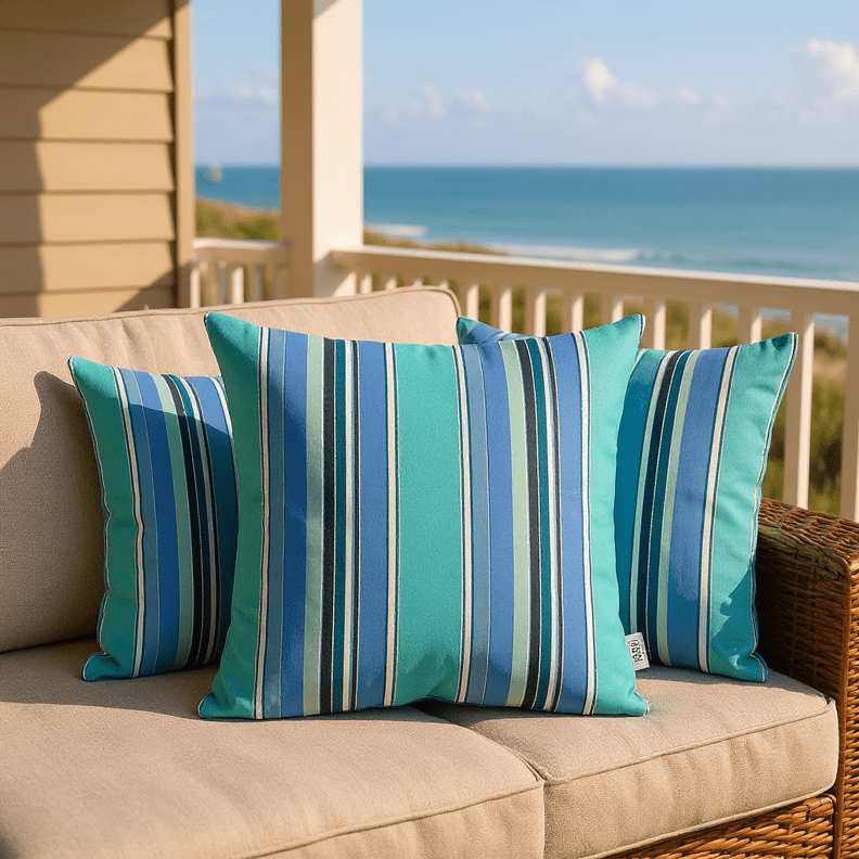 Sunbrella Dolce Stripes Square Throw Pillow - RSH Decor