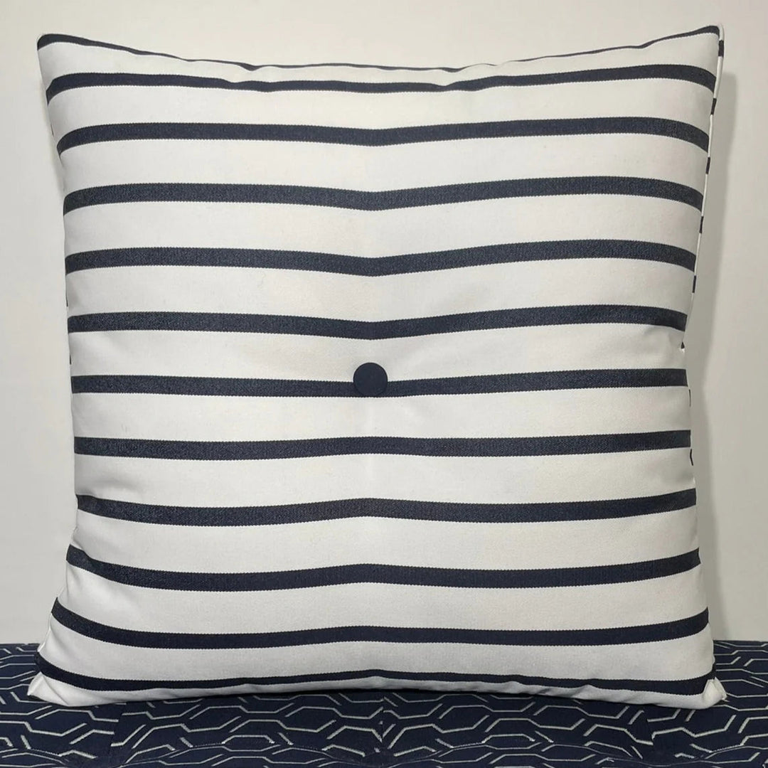 Sunbrella Hero Solid Large Square Pillow in Lido Stripe - RSH Decor