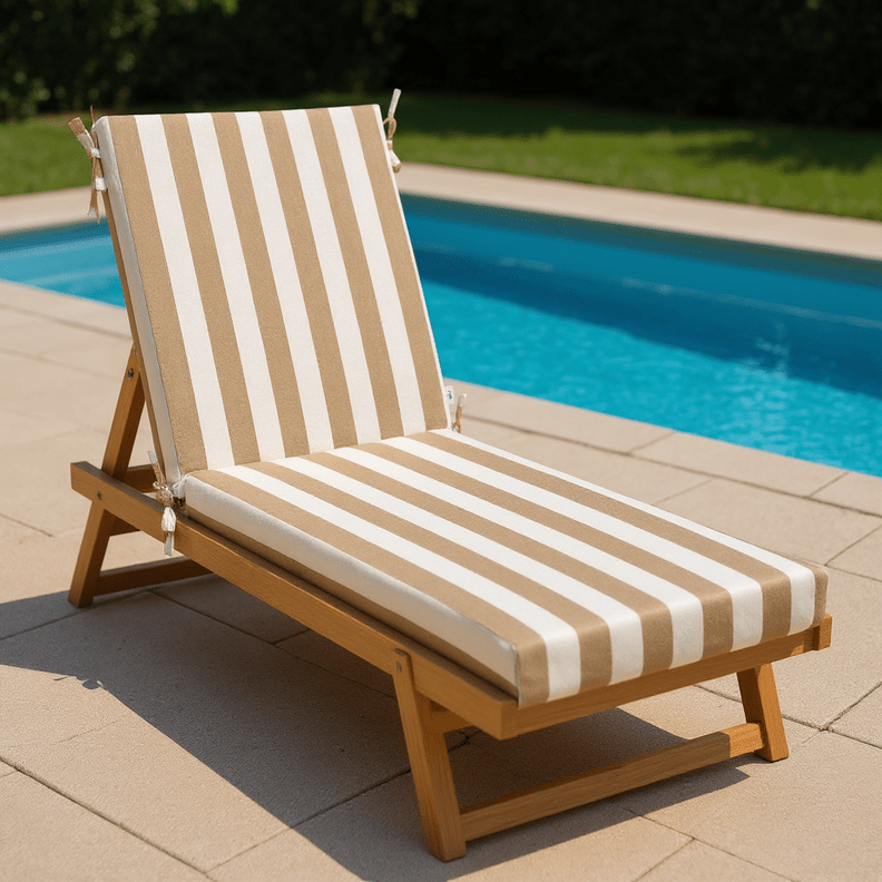 Sunbrella Stripes 3" Foam Chaise Lounge Chair Cushion - RSH Decor