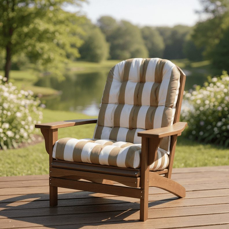 Sunbrella Stripes Tufted Adirondack Chair Cushion - RSH Decor