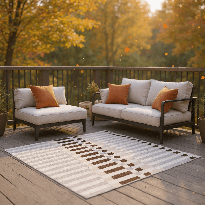 Trellis Stone Gray Outdoor Rug | Treasure Garden - RSH Decor
