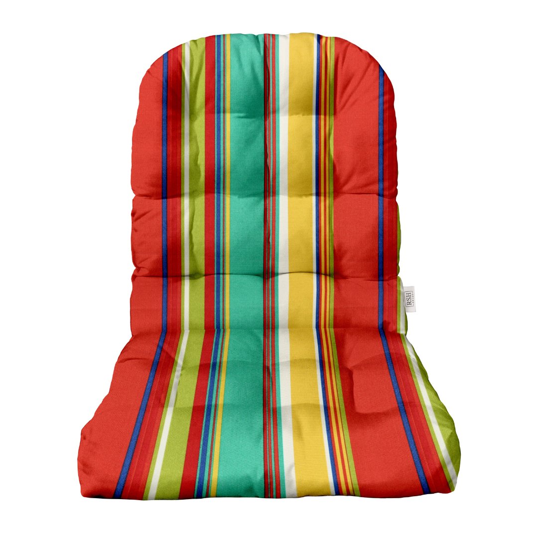 Tufted Adirondack Cushion | 42.5” H x 21” W | Bright Colorful Stripe | SUMMER FLASH SALE - RSH Decor