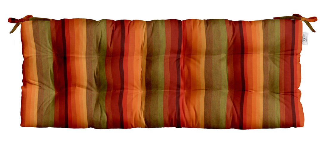 Tufted Bench Cushion with Ties | Sunbrella Performance Fabric | Sunbrella Astoria Sunset - RSH Decor