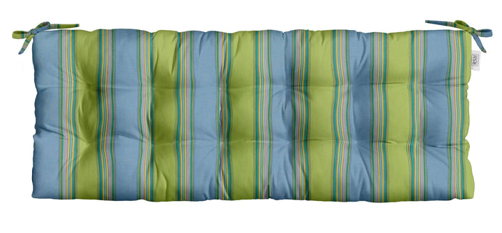 Tufted Bench Cushion with Ties | Sunbrella Performance Fabric | Sunbrella Bravada Limelite - RSH Decor