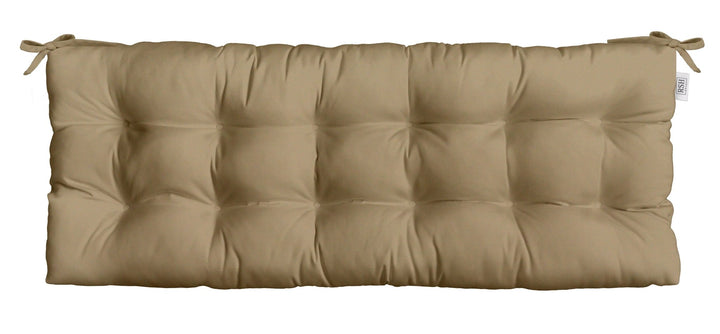 Tufted Bench Cushion with Ties | Sunbrella Performance Fabric | Sunbrella Canvas Antique Beige - RSH Decor