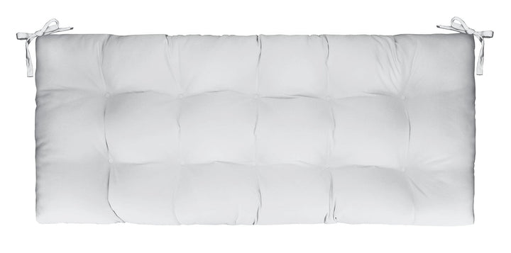 Tufted Bench Cushion with Ties | Sunbrella Performance Fabric | Sunbrella Canvas White - RSH Decor