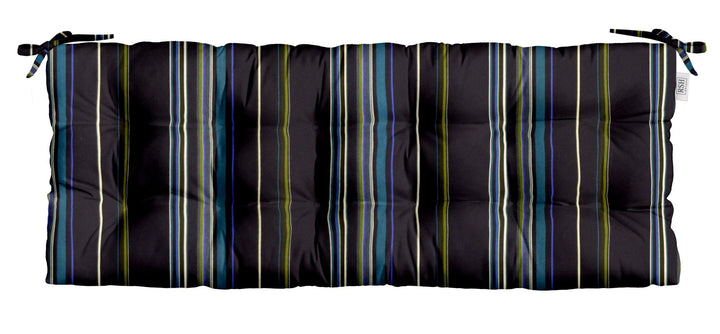 Tufted Bench Cushion with Ties | Sunbrella Performance Fabric | Sunbrella Stanton Lagoon - RSH Decor