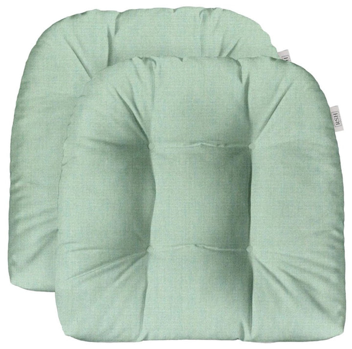 2 U-Shape Wicker Seat Cushions Set | Tufted | Sunbrella Solids