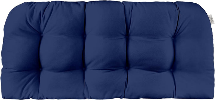 Tufted Wicker Loveseat Cushion | Reversible | 41” W x 19" D | Navy | SUMMER FLASH SALE - RSH Decor