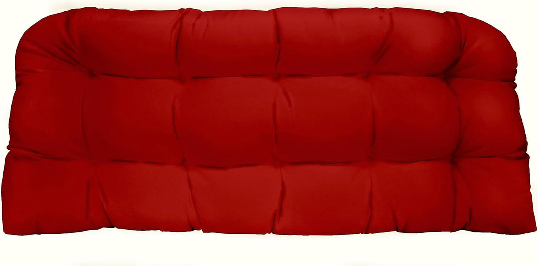 Tufted Wicker Loveseat Cushion | Reversible | 41” W x 19" D | Red | SUMMER FLASH SALE - RSH Decor