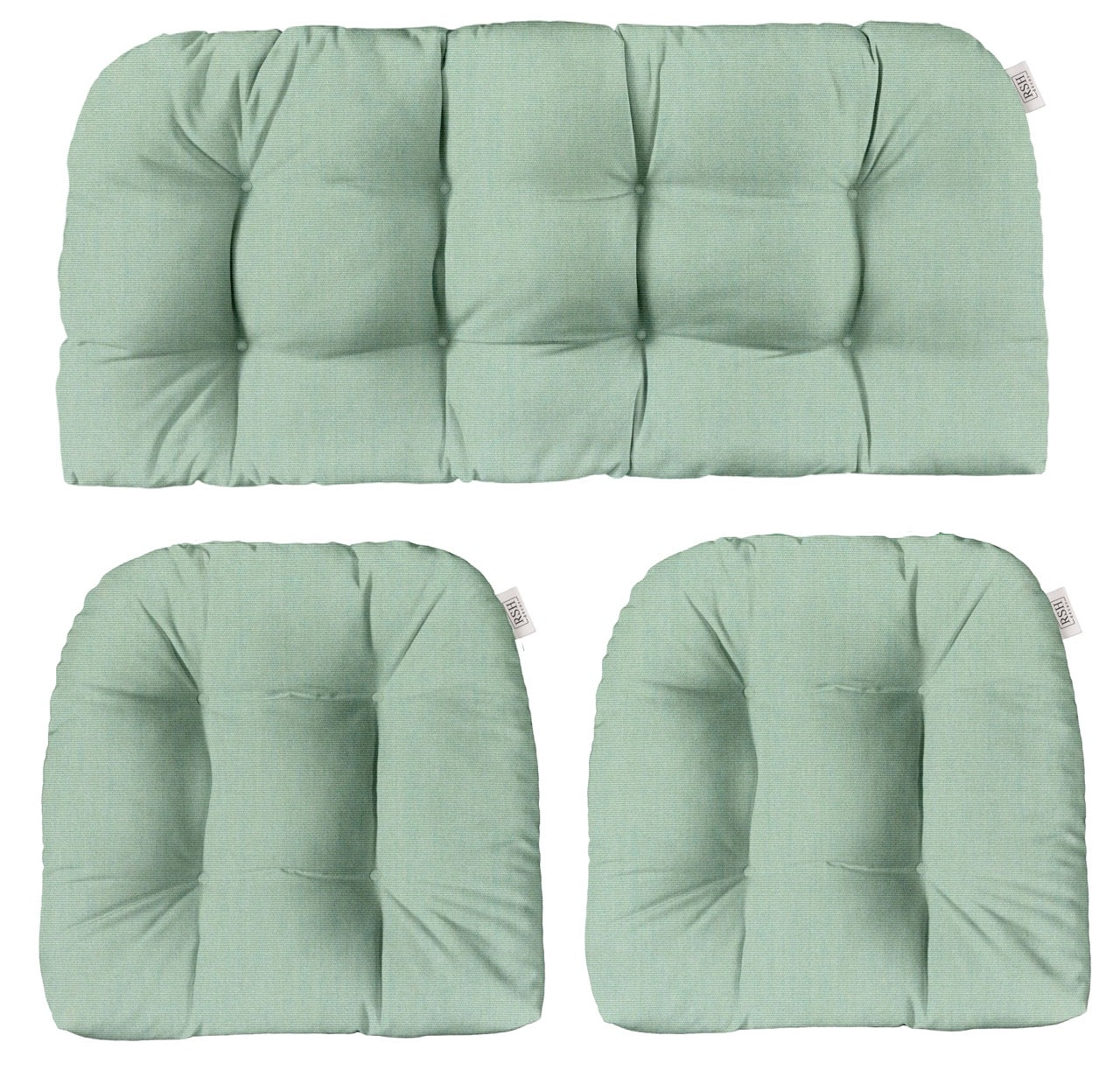 3 piece wicker cushion set best sale