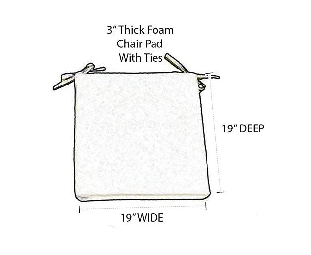 2 Pk Dining Chair Cushions Foam, Sunbrella Pattern, Size 19"x19"x3" - RSH Decor