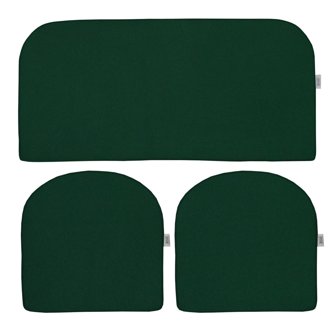 3 Piece Foam Wicker Cushion Set, Sunbrella Solids, 44" W x 22" D, 22" W x 22" D - RSH Decor