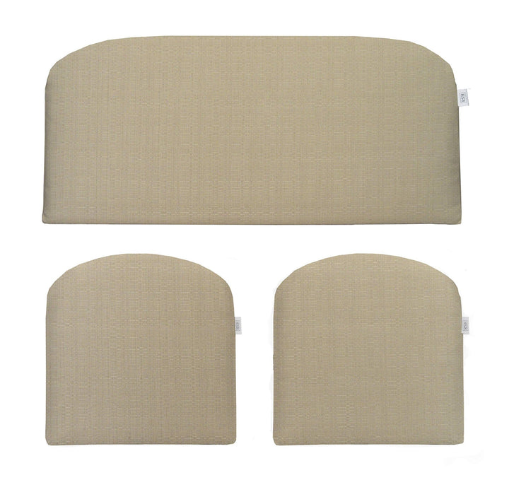 3 Piece Foam Wicker Cushion Set, Sunbrella Solids, 44" W x 22" D, 22" W x 22" D - RSH Decor