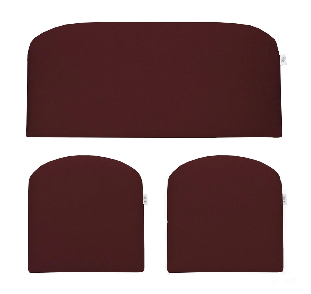 3 Piece Wicker Cushion Set, Foam, 41" W x 19" D, 19" W x 19" D, Sunbrella Essential Russet - RSH Decor