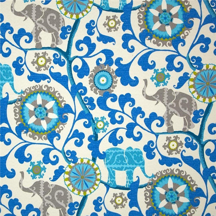 3 Piece Wicker Cushion Set, Tufted, 41" W x 19" D, 19" W x 19" D, Blue Elephant Bohemian - RSH Decor