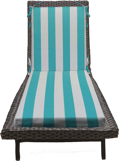 Chaise Lounge Chair Cushion, Foam, Plaids & Stripes, Size 72"x21"x3"